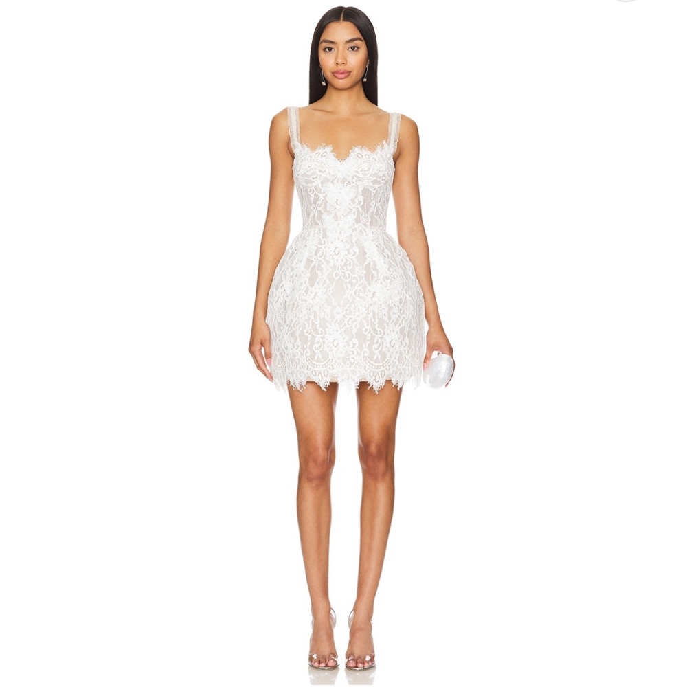 Bronx and Banco Colette Lace Mini Dress in White